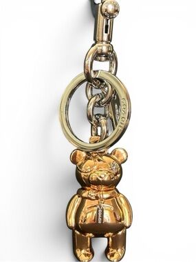 COACH 3D Bear in Rosegold Key Ring/Bag Charm